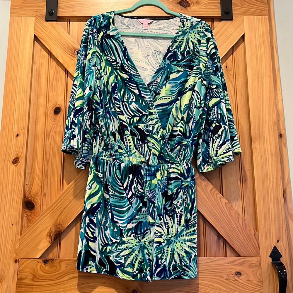 Lilly Pulitzer Viviana Velour Romper Size Medium
